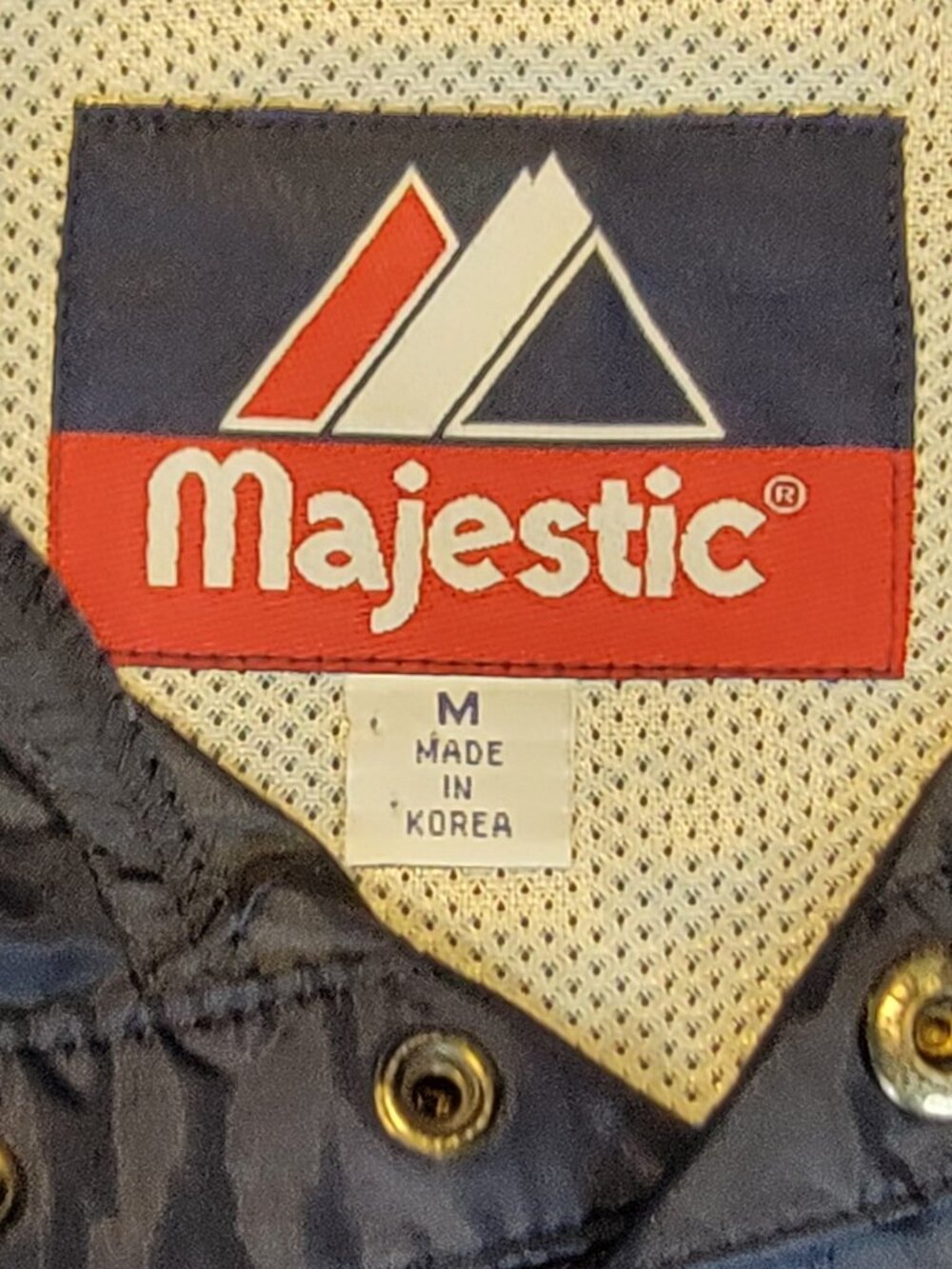 Vintage 90s MLB Navy New York Yankees Majestic Pullover Nylon Rain Jacket - M - Picture 13 of 13
